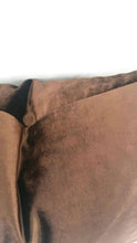 Load image into Gallery viewer, 14" x 20" Chocolate Brown Silky Velvet Lumbar Pillow Cover