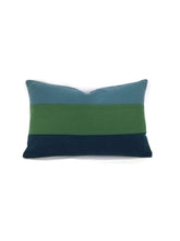 Load image into Gallery viewer, 13" x 20" Kravet Couture New Suit in the color Peacock Lumbar Pillow Cover - Wool Multi Stripe Handmade Rectangle Accent Cover