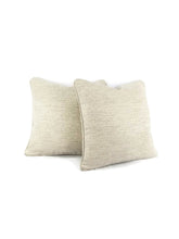 Load image into Gallery viewer, GP & J Baker Esker in Marble Self-Welt Pillow Cover - 20" x 20" Silver and Cream Stripe Texture Accent Cushion Pillow