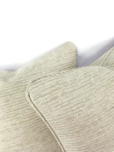 Load image into Gallery viewer, GP & J Baker Esker in Marble Self-Welt Pillow Cover - 20" x 20" Silver and Cream Stripe Texture Accent Cushion Pillow