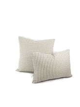 Load image into Gallery viewer, 14" x 20" Huron in Linen Lumbar Pillow Cover - Multi Gray Woven Cotton Rectangle Accent Cushion Cove