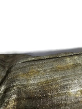 Load image into Gallery viewer, 13" x 22" Misia Paris Lumieres De Ville in Mordore Lumbar Pillow Cover - Brown Velvet Laminated Animal Skin Metallic Cushion Cover