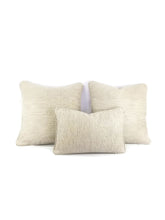 Load image into Gallery viewer, 13" x 20" GP & J Baker Esker in Marble Self-Welt Lumbar Pillow Cover - Silver and Cream Stripe Texture Rectangle Accent Cushion Pillow