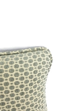 Load image into Gallery viewer, 10" x 20" Gray Aqua Geometric Chenille Pattern with Self-Welt Pillow Cover - Chenille Accent Lumbar Cushion Cover