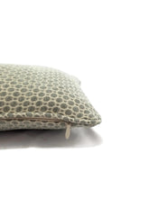 Load image into Gallery viewer, 10" x 20" Gray Aqua Geometric Chenille Pattern with Self-Welt Pillow Cover - Chenille Accent Lumbar Cushion Cover