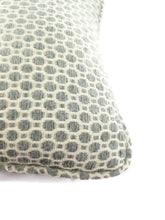 Load image into Gallery viewer, 10" x 20" Gray Aqua Geometric Chenille Pattern with Self-Welt Pillow Cover - Chenille Accent Lumbar Cushion Cover