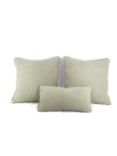 Load image into Gallery viewer, 10" x 20" Gray Aqua Geometric Chenille Pattern with Self-Welt Pillow Cover - Chenille Accent Lumbar Cushion Cover