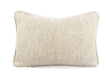 Load image into Gallery viewer, 13" x 20" GP & J Baker Esker in Marble Self-Welt Lumbar Pillow Cover - Silver and Cream Stripe Texture Rectangle Accent Cushion Pillow