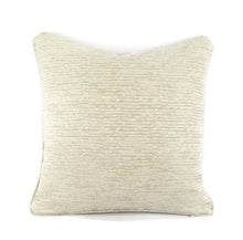 Load image into Gallery viewer, GP & J Baker Esker in Marble Self-Welt Pillow Cover - 20" x 20" Silver and Cream Stripe Texture Accent Cushion Pillow