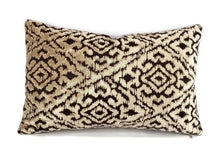 Load image into Gallery viewer, 12.5" x 19.5" Zimmer + Rohde Stimulation in the color 995 - Brown and Tan Velvet Diamond Pattern Cut Velvet Lumbar Pillow Cover