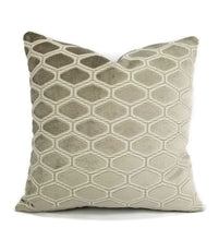 Load image into Gallery viewer, Kravet Couture Added Allure in the color Platinum Cut Velvet Pillow Cover