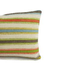 Load image into Gallery viewer, 12.5" x 20" Pierre Frey Papou in Tropical Lumbar Pillow Cover - Multi Stripe Jacquard Accent Rectangle Pillow Cover