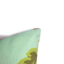 Load image into Gallery viewer, 12.5" x 20" Thibaut Baron in Aqua Lumbar Pillow Cover - Aqua with Exotic Bird Pattern Cotton Rectangle Cushion Cover