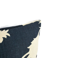 Load image into Gallery viewer, F. Schumacher Garden of Persia in Bleu Marine Pillow Cover - 20" x 20" Navy and Cream Floral Cushion Case