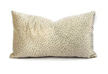Load image into Gallery viewer, Kravet Couture Animal Allure in Copper Pillow Cover - 12" x 19" Platnuim Silver Velvet with Gold Glimmer Speckle Cushion Cover