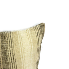 Load image into Gallery viewer, 12.5" x 20" Gray, Tan, and Cream Stripe Chenille Lumbar Pillow Cover - Gibbs Stripe in Vintage Rectangle Cushion Case