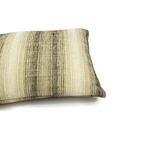 Load image into Gallery viewer, 12.5" x 20" Gray, Tan, and Cream Stripe Chenille Lumbar Pillow Cover - Gibbs Stripe in Vintage Rectangle Cushion Case