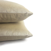 Load image into Gallery viewer, F. Schumacher Sophia Velvet in Champagne Pillow Cover - 20" x 20" Solid Shimmer Beige Cushion Case