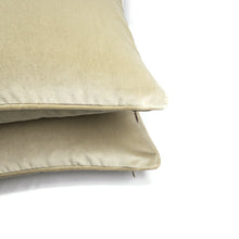 Load image into Gallery viewer, F. Schumacher Gainsborough Velvet in Oyster with Self-welt Pillow Cover - 20" x 20" Light Gray Velvet Cushion Case