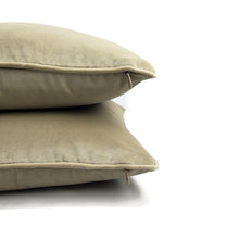 Load image into Gallery viewer, F. Schumacher Gainsborough Velvet in Oyster with Self-welt Pillow Cover - 20" x 20" Light Gray Velvet Cushion Case