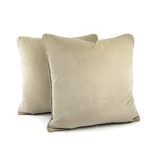 Load image into Gallery viewer, F. Schumacher Gainsborough Velvet in Oyster with Self-welt Pillow Cover - 20" x 20" Light Gray Velvet Cushion Case