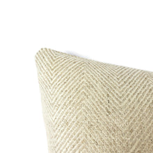Load image into Gallery viewer, GP & J Baker Braddock in Oatmeal Pillow Cover - 20" x 20" Cream and Tan Herringbone Chenille Cushion Case