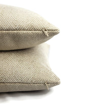 Load image into Gallery viewer, GP & J Baker Braddock in Oatmeal Pillow Cover - 20" x 20" Cream and Tan Herringbone Chenille Cushion Case