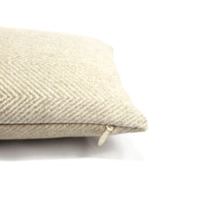 Load image into Gallery viewer, GP & J Baker Braddock in Oatmeal Lumbar Pillow Cover - 12" x 20" Cream and Tan Herringbone Chenille Rectangle Cushion Case