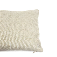 Load image into Gallery viewer, GP & J Baker Braddock in Oatmeal Lumbar Pillow Cover - 12" x 20" Cream and Tan Herringbone Chenille Rectangle Cushion Case