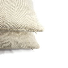 Load image into Gallery viewer, GP & J Baker Braddock in Oatmeal Pillow Cover - 20" x 20" Cream and Tan Herringbone Chenille Cushion Case
