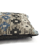 Load image into Gallery viewer, F. Schumacher Ayumi Performance in Blue Lumbar Pillow Cover - 11.5" x 20" Navy Blue Diamond Woven Rectangle Cushion Case