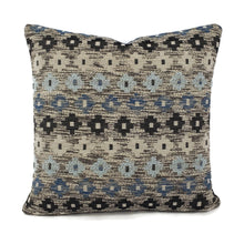 Load image into Gallery viewer, F. Schumacher Ayumi Performance in Blue Pillow Cover - 20" x 20" Navy Blue Diamond Woven Cushion Case