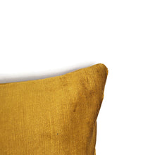 Load image into Gallery viewer, F. Schumacher Antique Linen Velvet in Gold Lumbar Pillow Cover - 12" x 20" Solid Gold Textured Stripe Velvet Cushion Cover