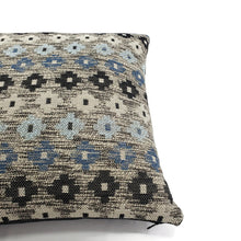 Load image into Gallery viewer, F. Schumacher Ayumi Performance in Blue Pillow Cover - 20" x 20" Navy Blue Diamond Woven Cushion Case