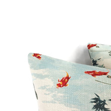 Load image into Gallery viewer, Kirin in Pearl Pillow Cover - Chinoiserie Asian Print in Navy Blue Cushion Case