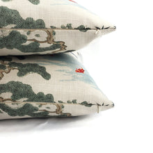 Load image into Gallery viewer, Kirin in Pearl Pillow Cover - Chinoiserie Asian Print in Navy Blue Cushion Case