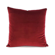 Load image into Gallery viewer, Schumacher Gainsborough Velvet in Burgundy Pillow Cover - Solid Wine Red Accent Cushion Case - Select you size