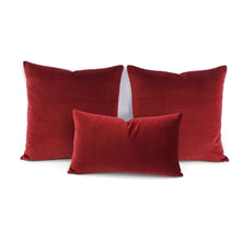 Load image into Gallery viewer, Schumacher Gainsborough Velvet in Burgundy Pillow Cover - Solid Wine Red Accent Cushion Case - Select you size