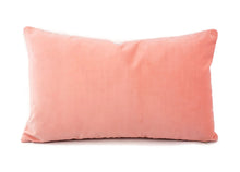 Load image into Gallery viewer, Kate Spade Light Bubble Gum Pink Velvet Lumbar Pillow Cover - Calmative in Persimmon Accent Rectangle Cushion Case
