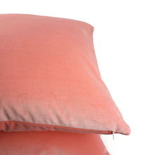 Load image into Gallery viewer, Kate Spade Light Bubble Gum Pink Velvet Pillow Cover - 20" x 20" Calmative in Persimmon Accent Cushion Case