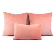 Load image into Gallery viewer, Kate Spade Light Bubble Gum Pink Velvet Pillow Cover - 20" x 20" Calmative in Persimmon Accent Cushion Case