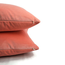 Load image into Gallery viewer, Kate Spade Light Bubble Gum Pink Velvet Pillow Cover - 20" x 20" Calmative in Persimmon Accent Cushion Case
