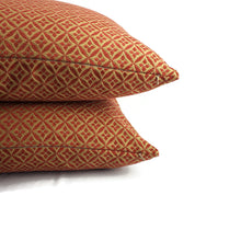 Load image into Gallery viewer, F. Schumacher Martine Weave in Rosewood Pillow Cover - 20" x 20" Rust Red Chenille on Dark Gold Cushion Case