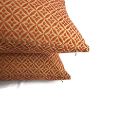 Load image into Gallery viewer, F. Schumacher Martine Weave in Rosewood Pillow Cover - 20" x 20" Rust Red Chenille on Dark Gold Cushion Case