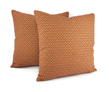 Load image into Gallery viewer, F. Schumacher Martine Weave in Rosewood Pillow Cover - 20" x 20" Rust Red Chenille on Dark Gold Cushion Case