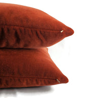 Load image into Gallery viewer, F. Schumacher San Carlo Mohair Velvet in Sienna Pillow Cover - 20" x 20" Dark Rust Mohair Velvet Cushion Case