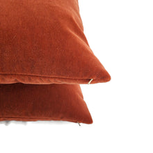 Load image into Gallery viewer, F. Schumacher San Carlo Mohair Velvet in Sienna Pillow Cover - 20" x 20" Dark Rust Mohair Velvet Cushion Case