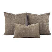 Load image into Gallery viewer, F. Schumacher COSMATI CHENILLE  in Smoke Pillow Cover - 12" x 20" Light Gray and Dark Gray Geometric Pattern Cushion Case