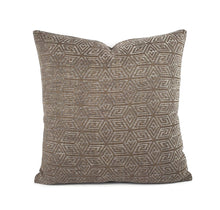Load image into Gallery viewer, F. Schumacher COSMATI CHENILLE in Smoke Pillow Cover - 20" x 20" Light Gray and Dark Gray Geometric Pattern Cushion Case