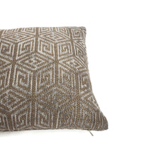 Load image into Gallery viewer, F. Schumacher COSMATI CHENILLE  in Smoke Pillow Cover - 12" x 20" Light Gray and Dark Gray Geometric Pattern Cushion Case